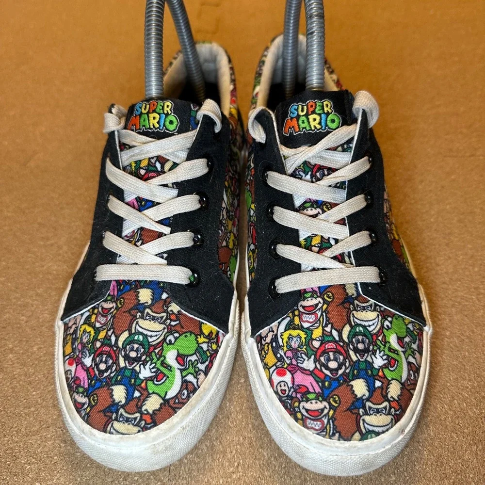 Ground Up‎ Super Mario Bros Kids Size 4 Canvas Sneakers Multi Color Character